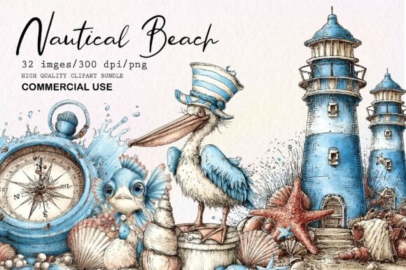 Download Whimsical Nautical Bech PNG Clipart Set - Whimsical Collection