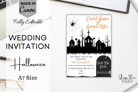 Download Halloween Wedding Invite | Edit in Canva - Edit in canva Collection