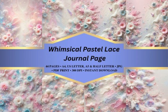 Download Whimsical Pastel Lace Journal - Whimsical Collection