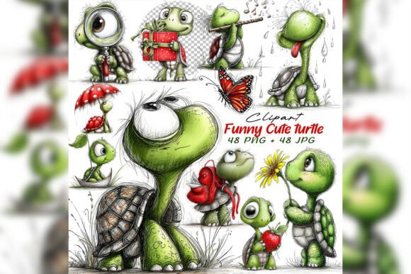 Download Whimsical Turtle Clipart Set - Whimsical Collection