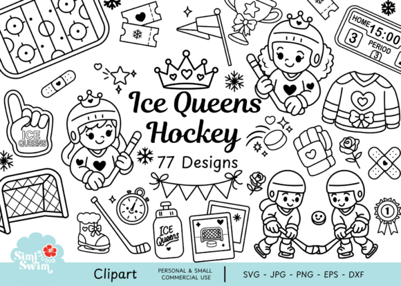 Download Ice Queens Hockey Clipart Bundle - Premium Resources